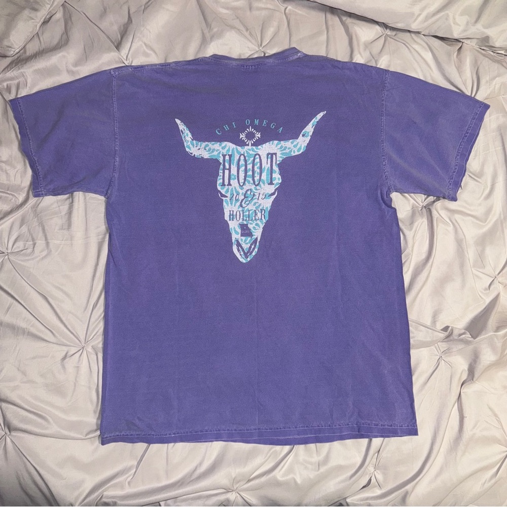 Comfort Colors Vintage-Style‎ Washed Purple “Hoot & Holler” Short Sleeve T-Shirt
